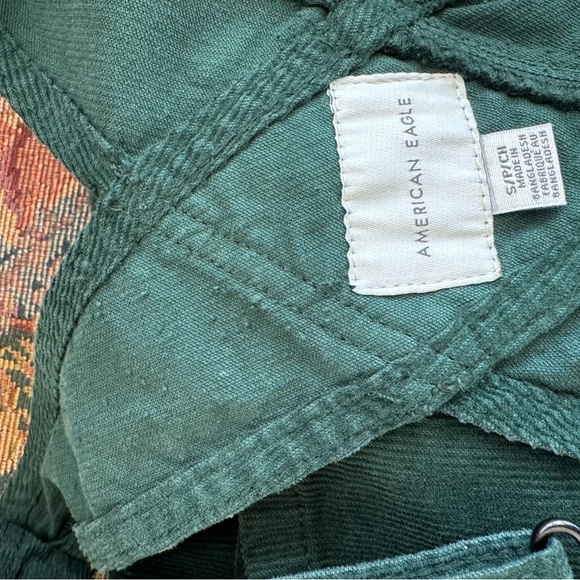 🌳🍃AE Stretch Green Corduroy Straight Cargo Overalls 🌲🌿 - Picture 11 of 12